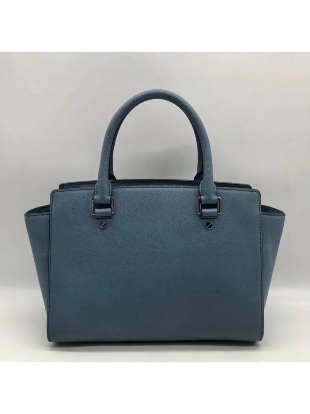 Michael Kors Blue Saffiano Leather Selma Satchel
